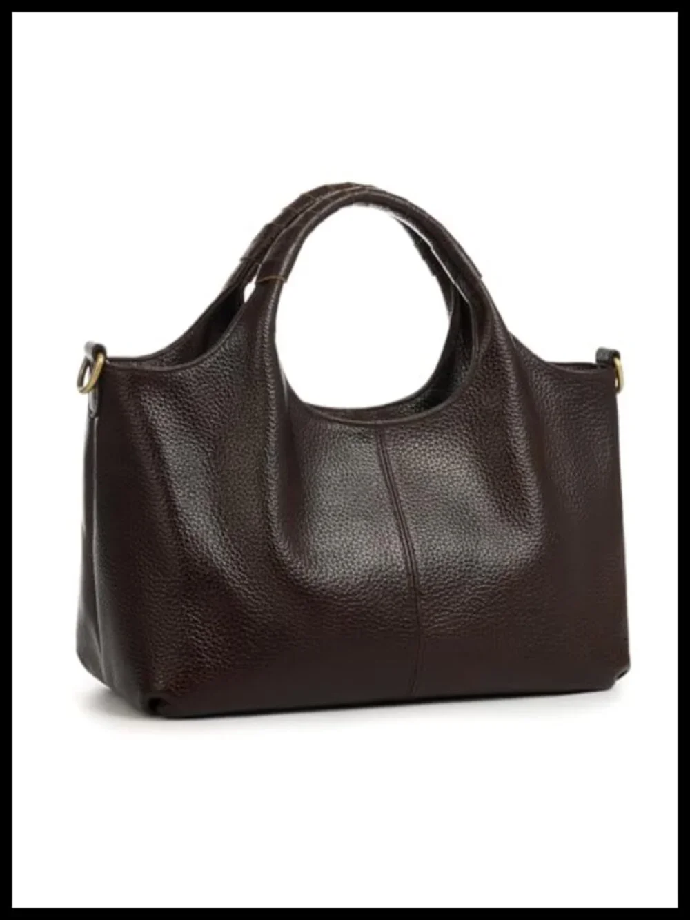 Genuine Leather Satchel Purse Women Top Handle Detachable Strap Tote Bag